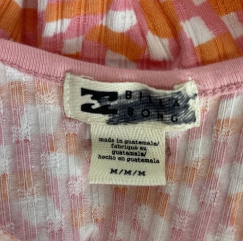 Billabong Tank Top Womens Size Medium Orange Pink White Sleeveless NWOT NEW - Picture 7 of 9