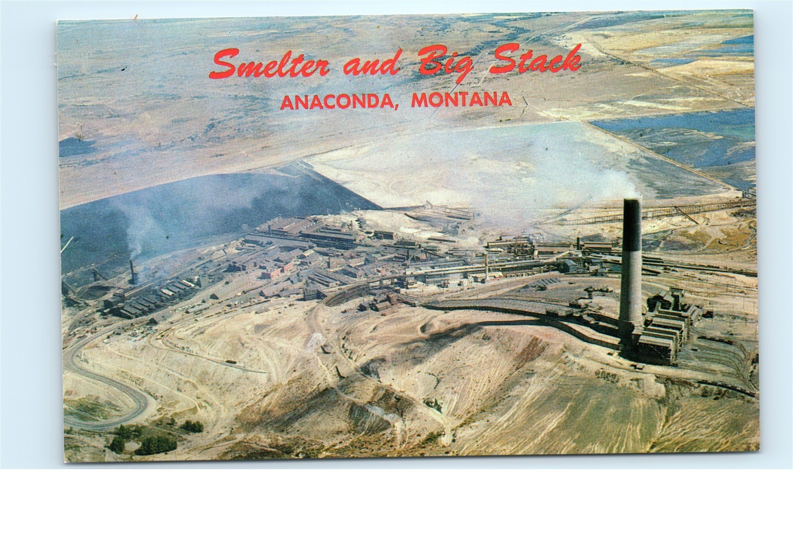 Aerial View Anaconda Company Smelter Stack Anaconda Montana Vintage