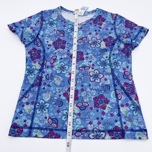 REI Girls Blue Multicolor Floral Short Sleeve Crewneck Active T-Shirt Size XS - Picture 9 of 9