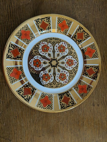Plato de ensalada Burtondale Derbyshire Craftsmen Imari inglés porcelana de hueso RARO - Imagen 1 de 5