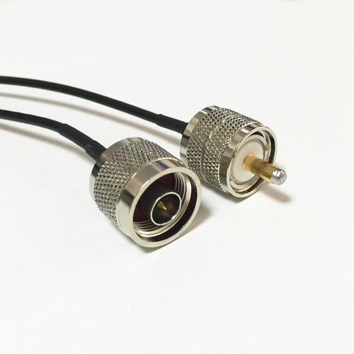 N type male to UHF male PL259 pigtail cable RG174 20cm 8" for ham radio CCTV NEW - Picture 4 of 5