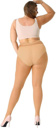 4 Pairs Plus Size Pantyhose for Women 20 Denier Sheer StockingNatural3X-Large - Picture 4 of 8