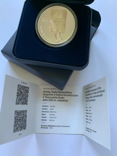 Moneda de 20 € Lituania 2021--230 Aniversario de la Constitución del 3 de mayo---- - Imagen 2 de 8
