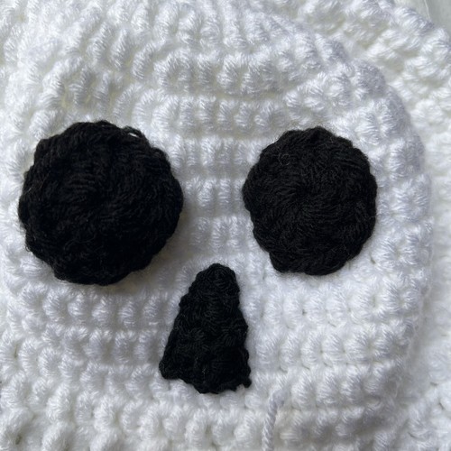 Kids Hat Beanie Ghost White Acrylic Crochet Knit Halloween Costume Outdoor - Picture 2 of 6