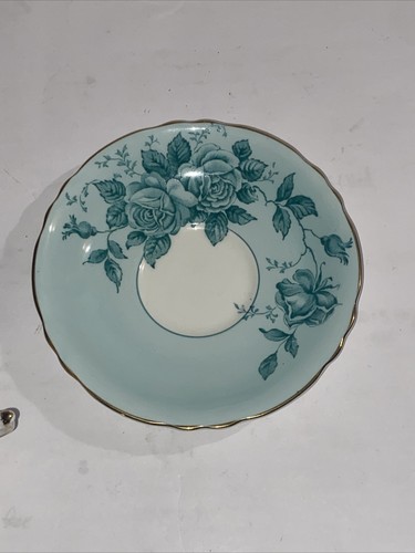 Rare Paragon teacup and saucer double warrant England mint green Cabbage rose ex - Picture 7 of 9