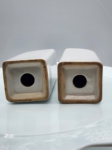 Vintage Art Deco Range Stove Salt And Pepper Shakers Red Missing Corks 3.5” - Picture 6 of 6
