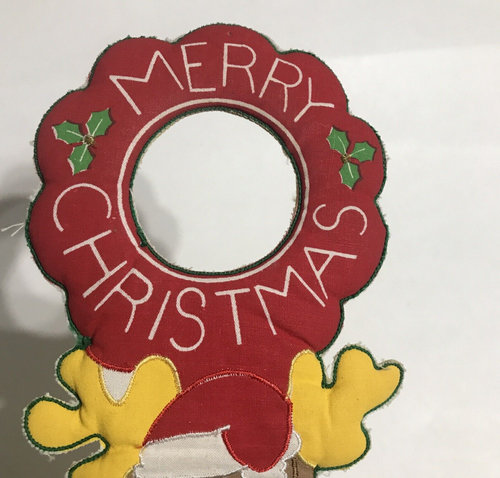 Vtg Jay Franco Christmas Reindeer Door Knob Towel Art - Picture 6 of 9