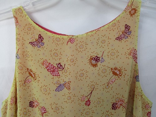 American Eagle Womens Dress 0 Yellow Butterfly Floral Long Maxi Sleeveless Lined - Picture 2 of 10