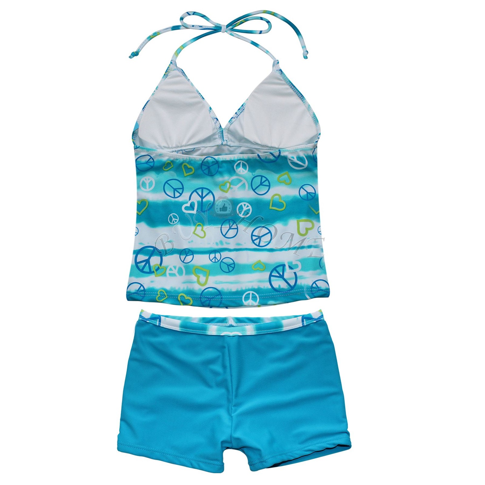 Girls Tankini Swimsuit Swimwear Beachwear Surfing Tops+Bottoms Set ...