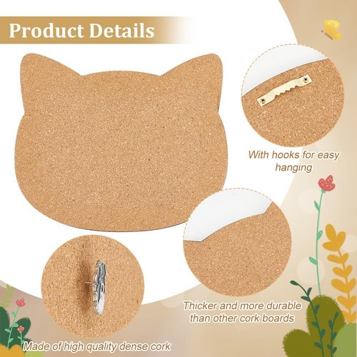 Pin Board Cat Cork Board 0.4inch Thick Bulletin Display Board Wall Mounted Co... - Picture 4 of 6