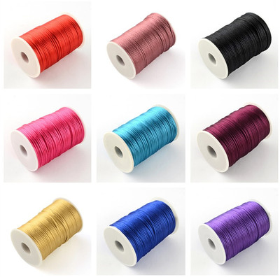 Polyesterschnüre 2mm Nylon Auffädeln Basteln Nähen Schnur Mehrfarbig 90m/Rolle