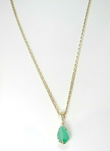 Colombian Emerald Pendant 9.40 Cts Fancy Irregular Cut 18K Yellow Gold Muzo  - Afbeelding 7 van 12