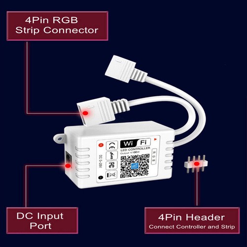 WiFi RGB Smart APP controller 24key IR remote For 5050 RGB RGBW LED strip light - Picture 4 of 11