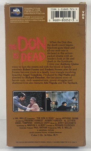 The Don Is Dead (VHS, 1997) Anthony Quinn MCA MOB Gangster - Picture 2 of 9