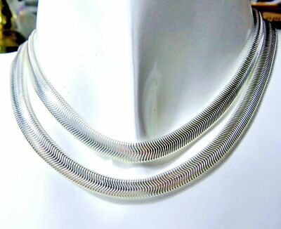 925 Sterling Silver 6mm Smooth Chunky Italian Flat Snake