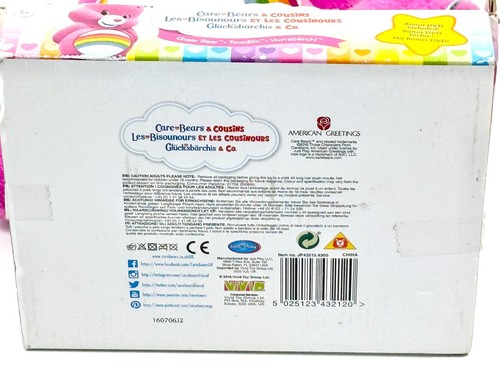 Care Bears Cheer Bear Plush 14" 2016 NIB Just Play Vivid + Bonus DVD Boxed - Picture 15 of 15