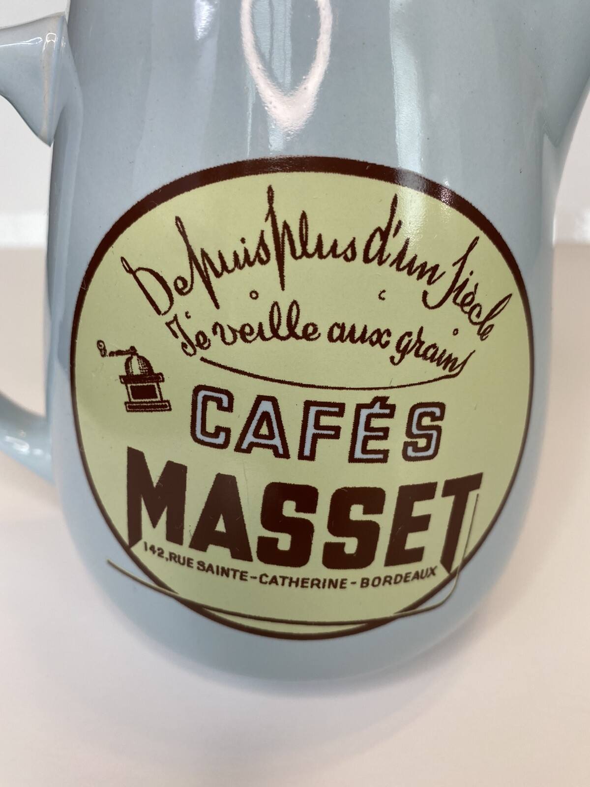 ROSANNA Ceramic Pitcher Cafes Masset Aqua Robins Egg Blue Cute Farmhouse