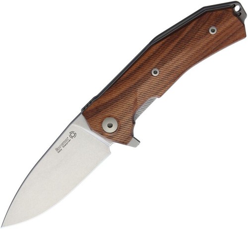 LionSTEEL KUR Linerlock Folding Knife 3.5" Sleipner Tool Steel Blade Wood Handle - Picture 2 of 3