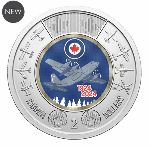 2024 Canada 2 Toonie set - RCAF Keepsake card for collectors - coloured & plain - Picture 4 of 6