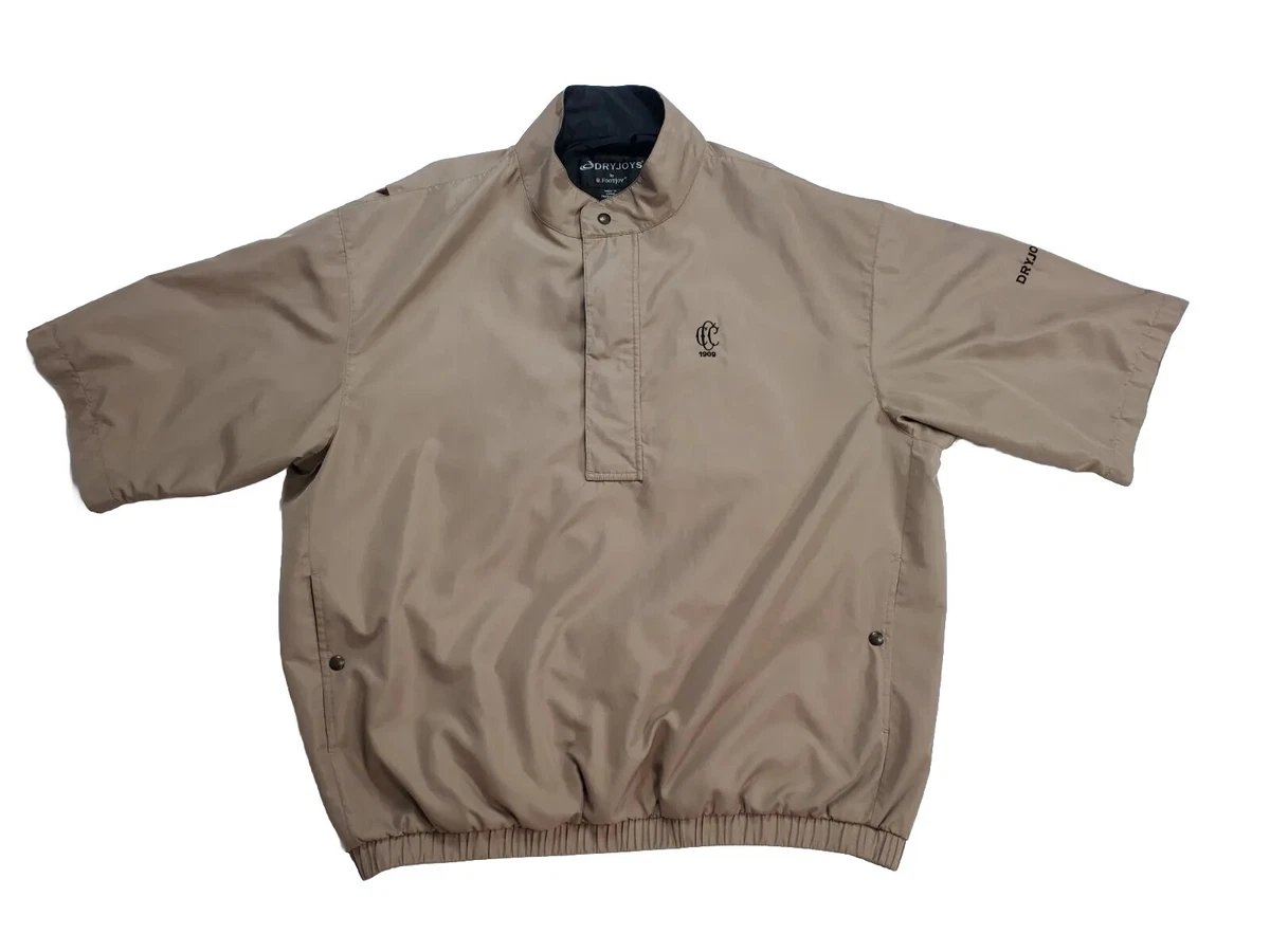 Veste Coupe-vent FootJoy Dryjoys Homme – Taille XL – Marron Pied-de-poule – 1/2 Zip