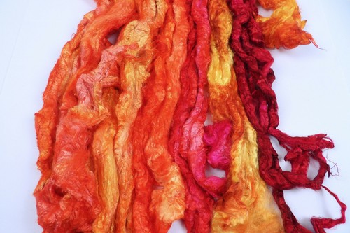 Hand Dyed Mint Fibre Tops Roving Plant Fibers Felting Spinning Weaving Vegan - Picture 33 of 93