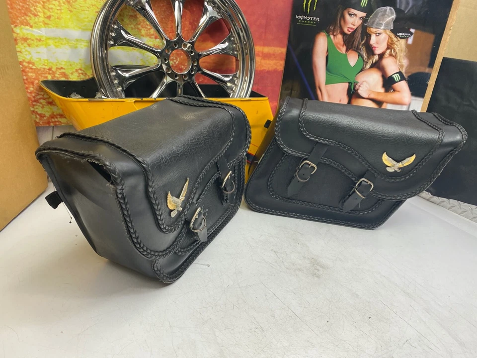 🔥Alforjas de cuero Harley Eagle Honda Yamaha Suzuki🔥 Foto 3 de 4