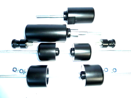 Kawasaki ZX6R 2003 2006 KOMPLETTES SET MIT 8 CRASHPILZEN SCHIEBER BUNGE BOBBIN TS7 - Bild 11 von 12