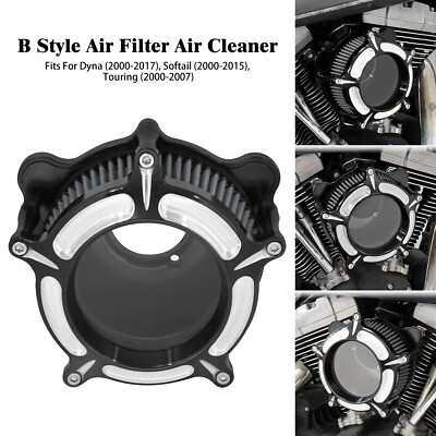 Clear Air Filter Cleaner Grey Intake For Harley Dyna Super Wide Glide 2000-17