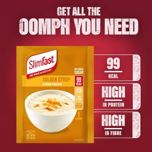 SlimFast Golden Syrup Flavour Porridge – 20 Sachets (4 Packs of 5 x 29g) - Picture 2 of 8