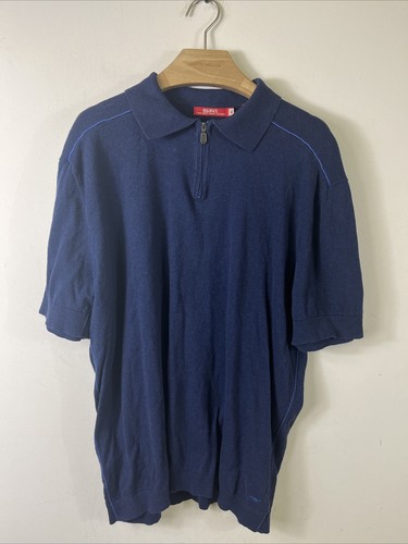 Agave Denim Herren Poloshirt 1/4 Reißverschluss blau Größe XL Frottee Tuch Material