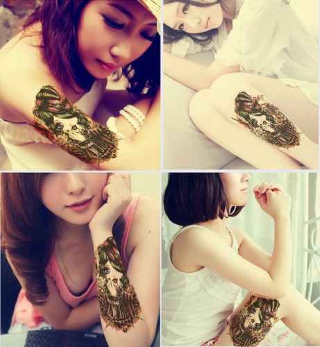 Fashion Temporary Men Women Body Arm Leg Fake Tattoo Stickers Can Cover Scars - Picture 10 of 72