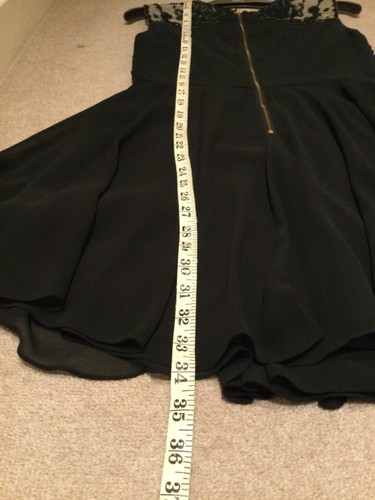 Ted Baker Black Russi Fit & Flare Dress Sequinned Beaded Party Evening UK10 TB 2 - Picture 10 of 14