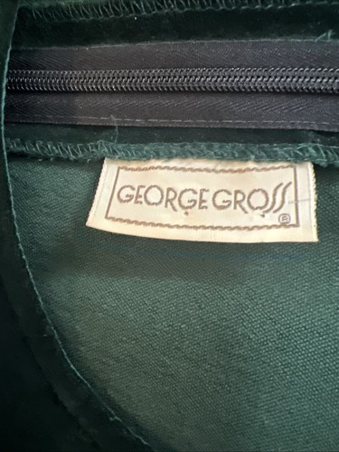 Vtg George Gross Velvet Dress Stretch Green Formal Cocktail Dress Size 14 - Picture 7 of 12