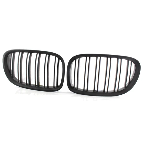 For BMW F01 F02 2009-2015 2Pcs Gloss/Matte Black Dual Slat Front Bumper Grilles - Picture 15 of 17
