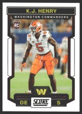 K.J. Henry #393 2023 Score Washington Commanders RC Rookie