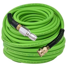 100'ft 3/8" Green 3600psi Pressure Washer Hose With Couplers Super Flexible