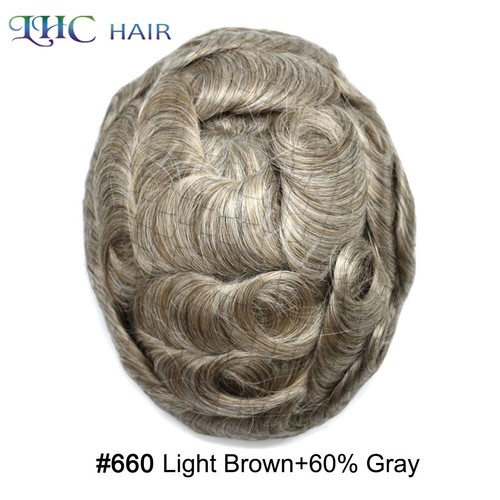 Toupee For Men Hair Replacement System Swiss Lace Front Natural Human Hairpieces - Picture 58 of 78