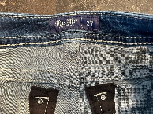 Pantalones de mezclilla para mujer Miss Me E3760, talla 27, embellecidos con aguijón curvilíneo - Imagen 16 de 20