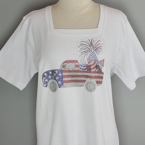 Plus OS Leggings Embellished All Rhinestone Bling Patriotic USA Hummingbird - Picture 10 of 14