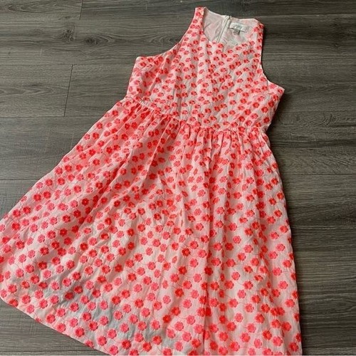 Neu mit Etikett J Crew bestickt Blumen Neon Racer A-Linie Kleid Größe 12 - Bild 1 von 6