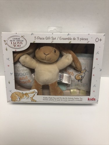 Kids Preferred Guess How Much I Love You 3 Pc Gift Set Baby Rattle Plush Teether - Picture 1 of 7