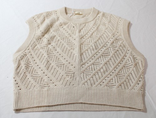 Marine Layer Women's Brooke Relaxed Fit Sweater Vest CD4 Oatmeal Large NWT - 第 1/5 張圖片
