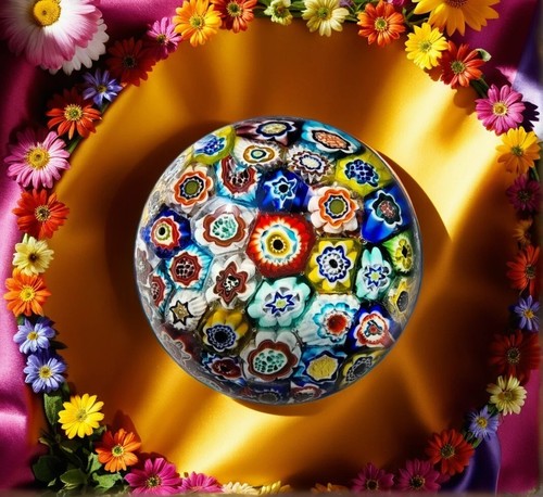 MURANO ARTE VETRARIA MURANESE Epic Magnum Millefiori ITALY 1970 VINTAGE RARE VG+