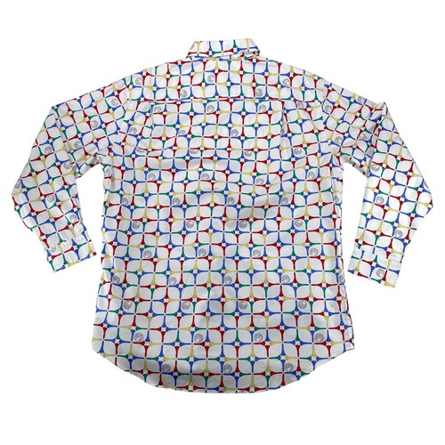 Neiman Marcus Golf Balls Tees Shirt Large Red Blue Green Yellow 100% Cotton - Picture 5 of 8