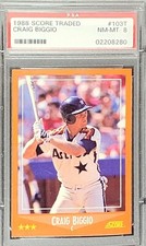 1988 Score Traded #103T Craig Biggio PSA 8 Rookie RC Houston Astros 