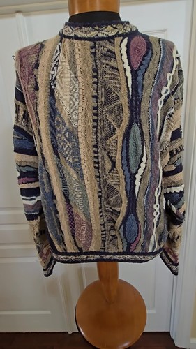 Vintage COOGI Cosby Style Crew Neck Sweater-Muted Colors Cotton/Linen Blend- L - Video 1 of 1