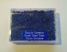 Dallas Cowboys Game Used Blue End Zone Turf with Display Case and Blue Nameplate