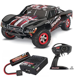 Traxxas Slash 4x4 1 16 RTR Short Course Truck nero spazzolato con batteria...