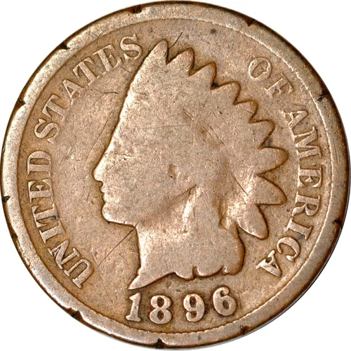 1896 1C Flying 9 Snow-21 Indian Head Cent Good(Scratched)