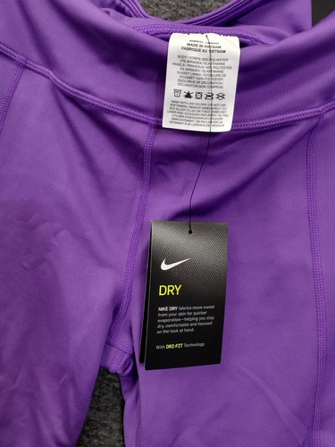 Nike Girl’s Dri Fit Tight Biking Shorts Purple Compression Training Size L+ - Picture 6 of 10